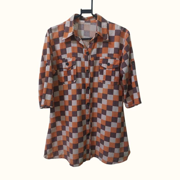 Kemeja Cantik Kotak-Kotak Size M / Kemeja Katun / Thrift