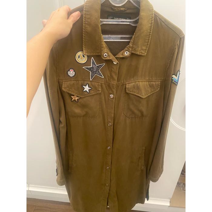 Zara kemeja dress in green army