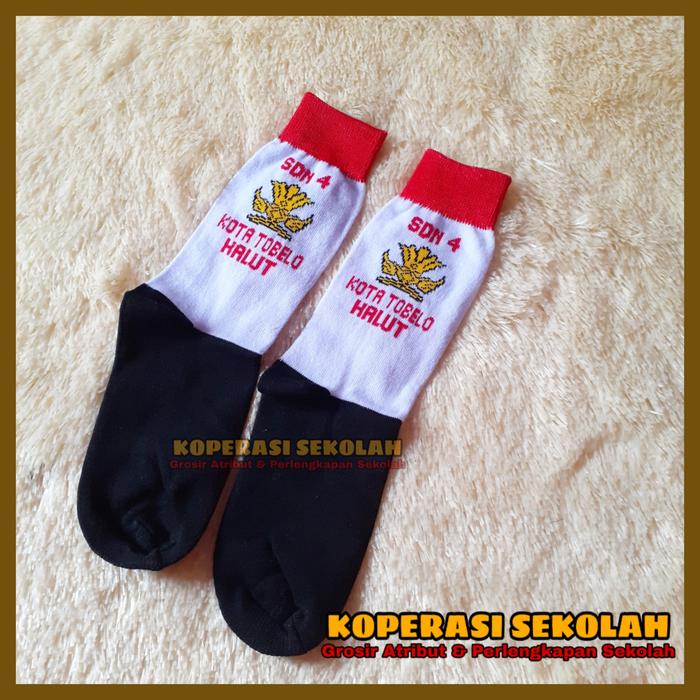Kaos Kaki Sekolah Rajut / Bordir Logo Custom Murah
