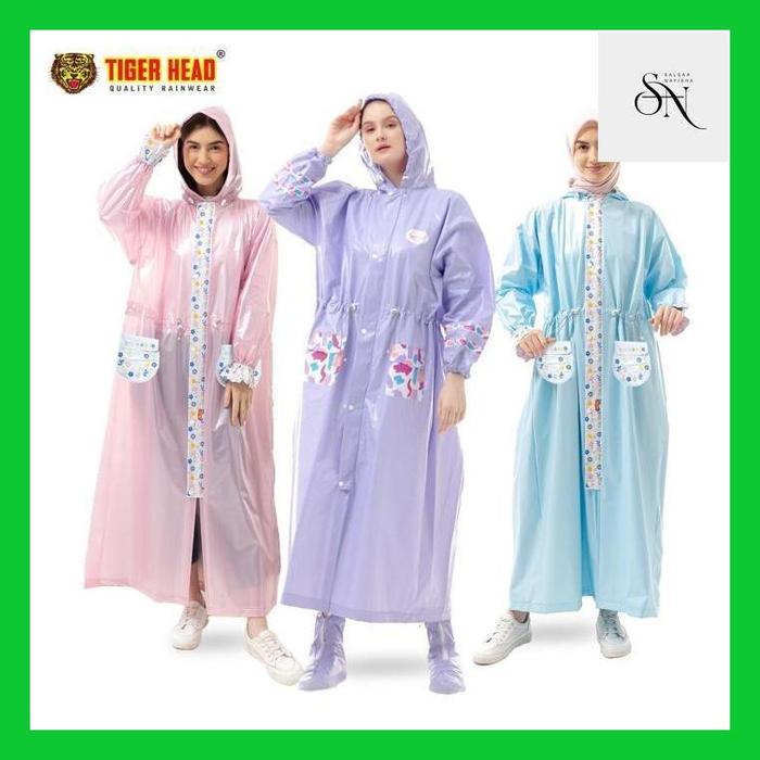 Salsal* Jas Hujan Gamis Serut Eliza 70007 Tiger Head