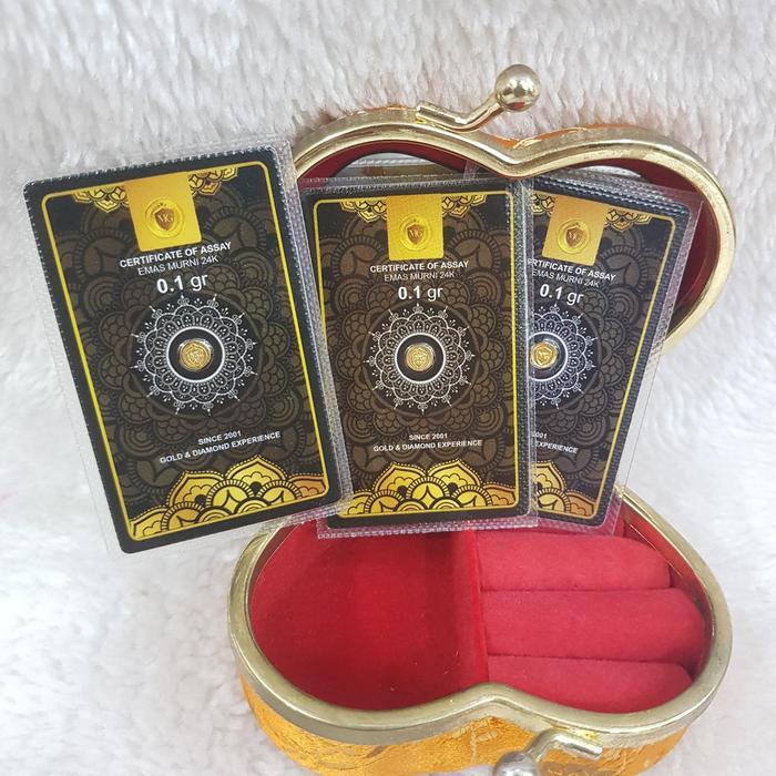 3 Biji Mini gold certificate of assay 999 0.300gr 24k