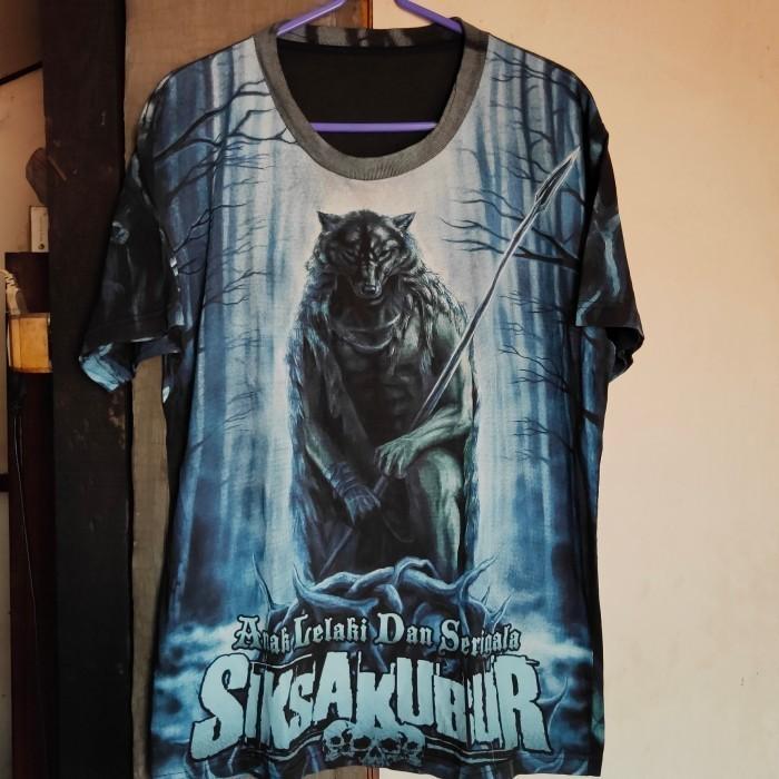 kaos band death metal SIKSAKUBUR anak lelaki serigala size L 70x54 AOP vt not deadsquad