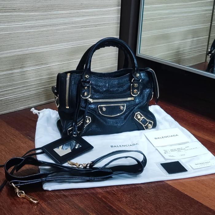 LIKE NEW!! Balenciaga Mini City Edge Black GHW