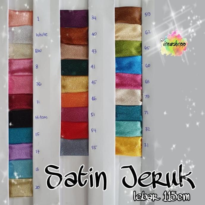 Bahan Kain Satin Jeruk Silky Lebar 115Cm / Kain Satin Polos Meteran