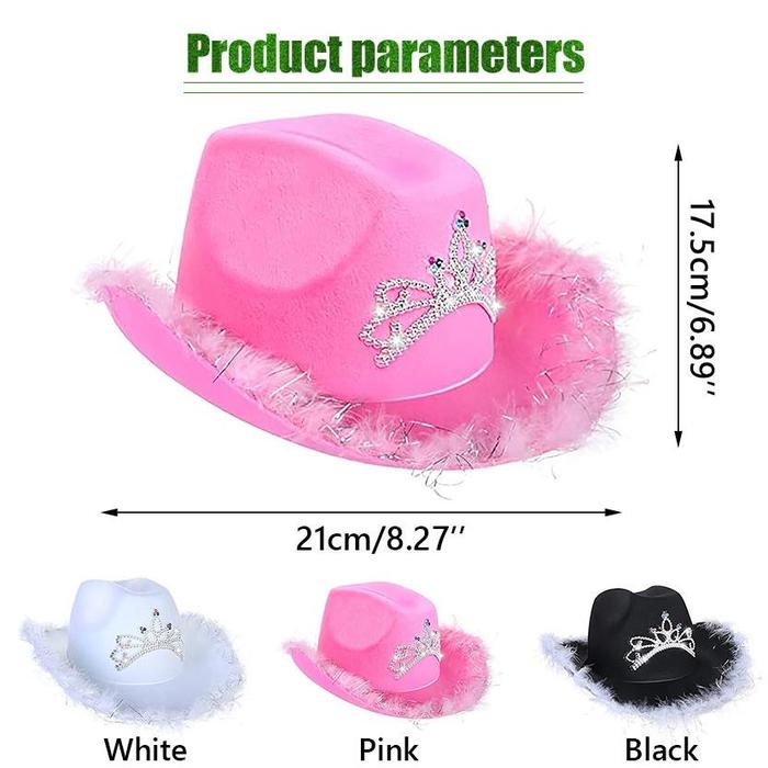 Cowgirlhat Y2K | Pink Cowgirlhat | Cowboyhat | Topi Koboi Keren | Cowboy Cowgirl Hat Y2K