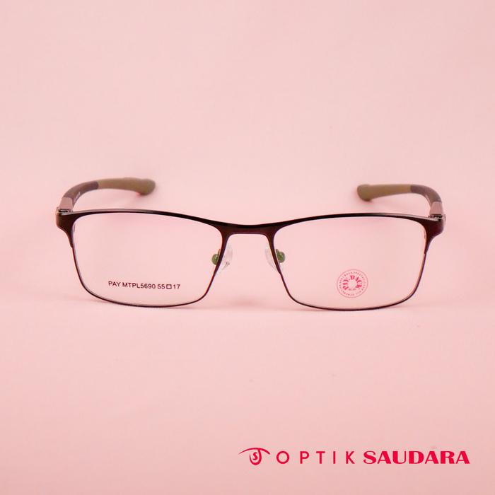 Optik Saudara - Frame pay Back - Kacamata Pria Bahan Metal Model Kotak Elegant F PAY MTPL5690 C7 55