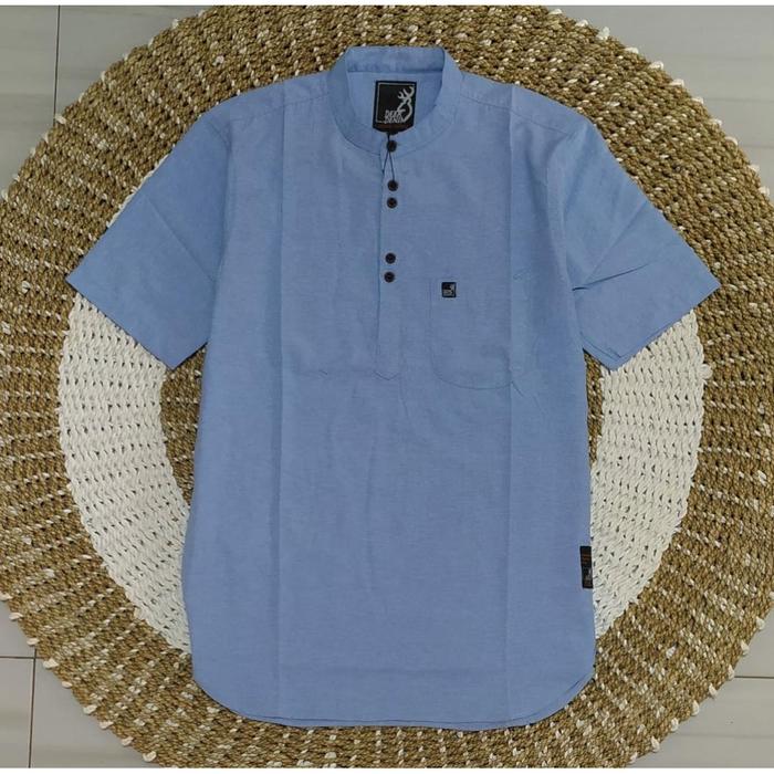 ORIGINAL Terlaris Baju koko kurta Warna Biru Langit Lengan Pendek Pria Dewasa Terbaru 2024