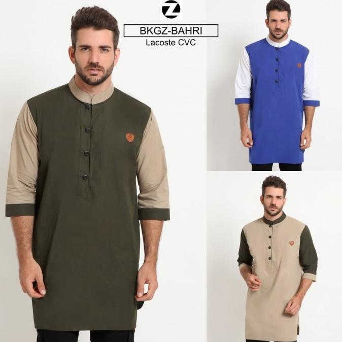 Zayidan Baju Koko Gamis Muslim Pria Bahri Hijau Army