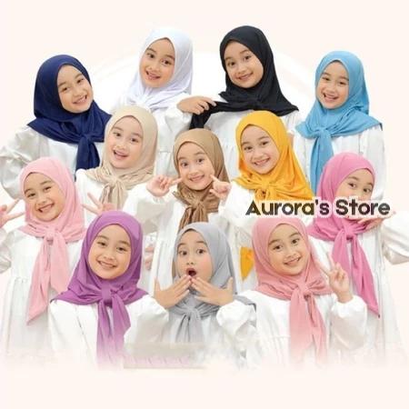 [NEW] Hijab Anak Perempuan Model Segitiga Instan Bahan Jersey Stretch Variasi Warna V1