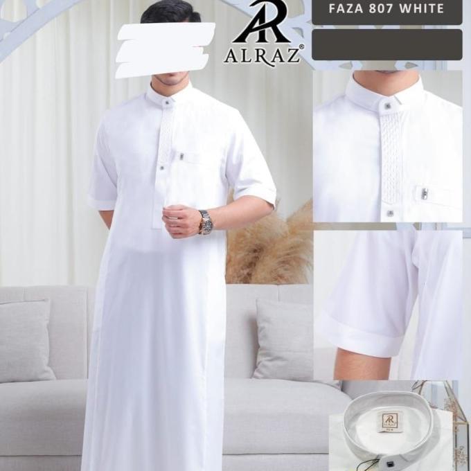Jubah / Gamis Alraz Lengan Pendek Al Raz Putih