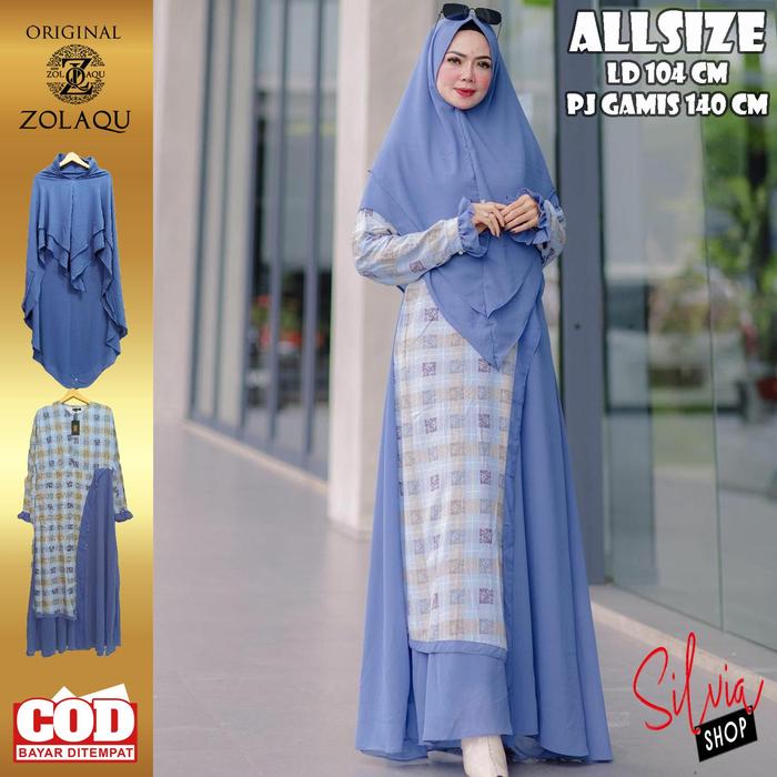 ORIGINAL GAMIS ZOLAQU TERBARU 2024 STELAN GAMIS DAN KERUDUNG SYARI GAUN PANJANG MUSLIMAH OFFICIAL ST