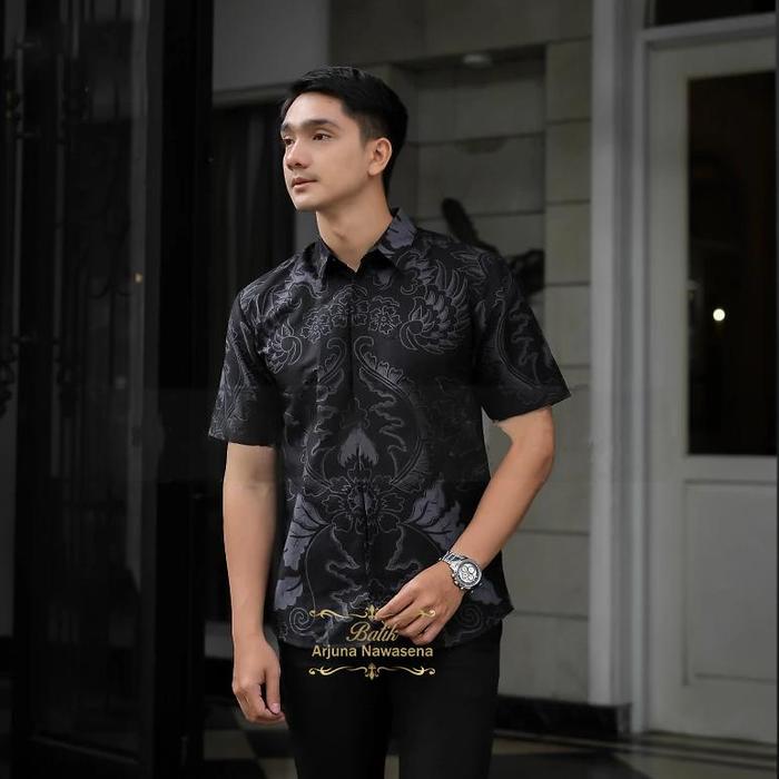 BEST kemeja batik pria baju lengan pendek hem cowok Kemeja Lengan pendek Slimfit Atasan batik outfit