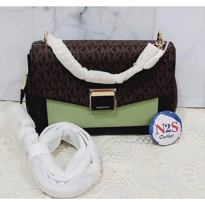 michael kors tas wanita MK 50 lita medium original sage sig brown