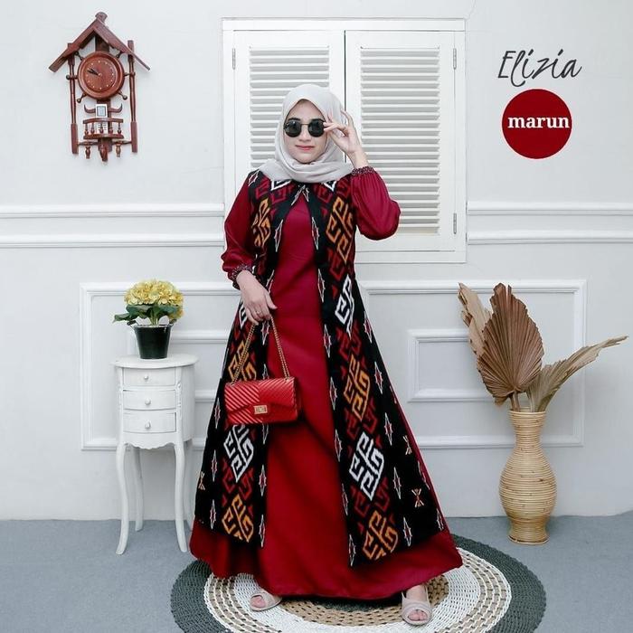 ORIGINAL GAMIS LEBARAN 2024 MODEL GAMIS TERBARU GAMIS BATIK KATUN KOMBINASI BAJU GAMIS BATIK MODERN