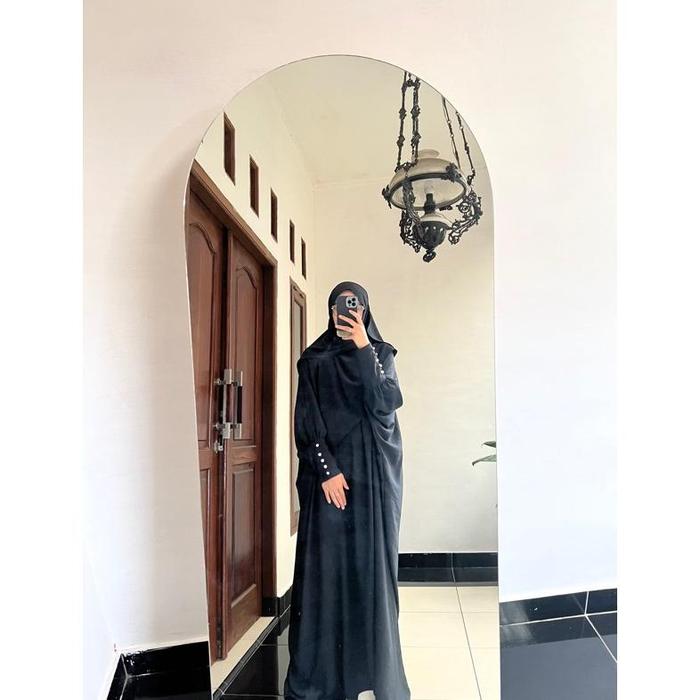 ORIGINAL IndiStoree - One Set Kaftan Aisha Crinkle Airflow Premium Gamis Plus Pashmina Kekinian Terb