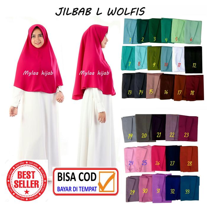 ORIGINAL Mylaa Hijab L WOLFIS antem Jilbab Kerudung Bergo Krudung KHIMAR Instan Syari Maryam woolpea