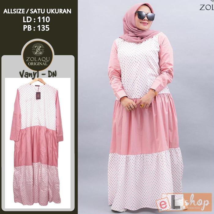 ORIGINAL Baju GAMIS ZOLAQU TERBARU 2024 Pakaian Wanita Model Sekarang Hijab Style Jumbo Distributor 