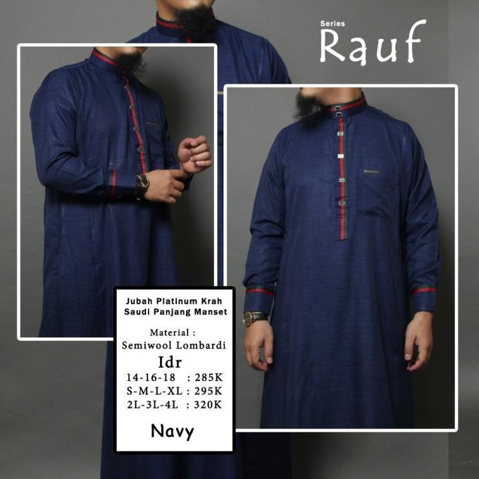 jubah pria lengan panjang al amwa platinum gucci manset semi wol