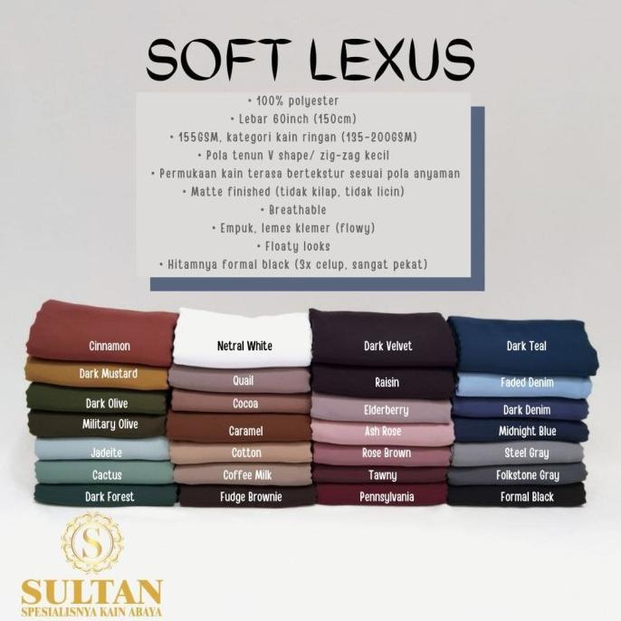 Kain Sultan Bahan Abaya Soft Lexina Soft Lexus Untuk Bikin Gamis