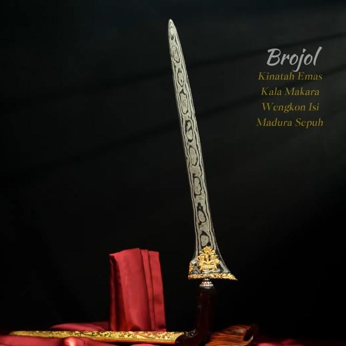 Keris Pusaka Brojol Kala Makara Kinatah 3mas