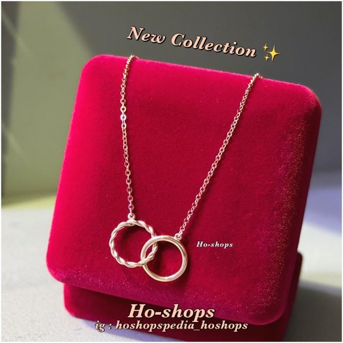 Kalung Double Ring Rosegold Kadar 750 Asli Emas