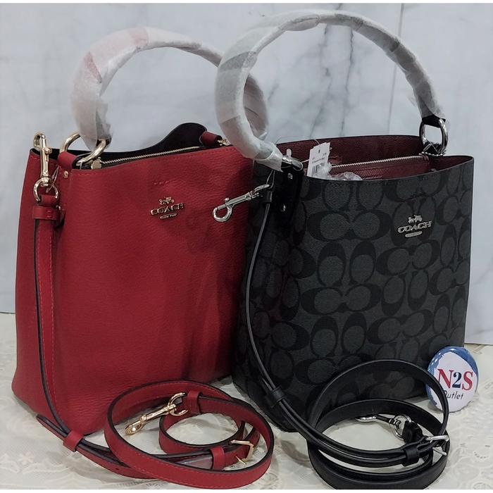 coach tas wanita C 29/30 small town bucket original red & sig black