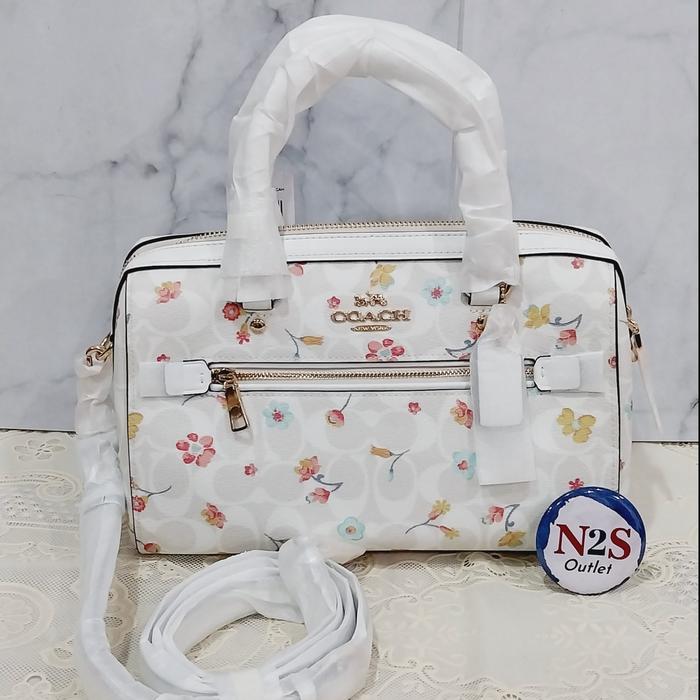 coach tas wanita C 48 rowan flower original white