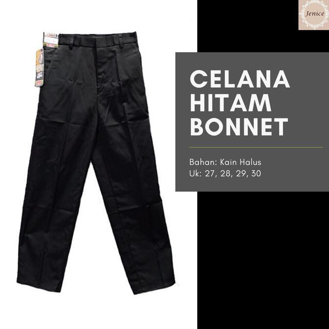Celana Bahan Kain Hitam Bonnet Pria Dewasa