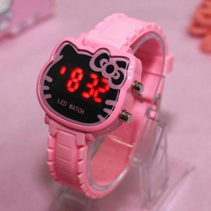 Jam Tangan Hello Kitty Led Anak Perempuan - Jam Tangan Anak Fashion Led Watch KARAKTER HELLO KITTY