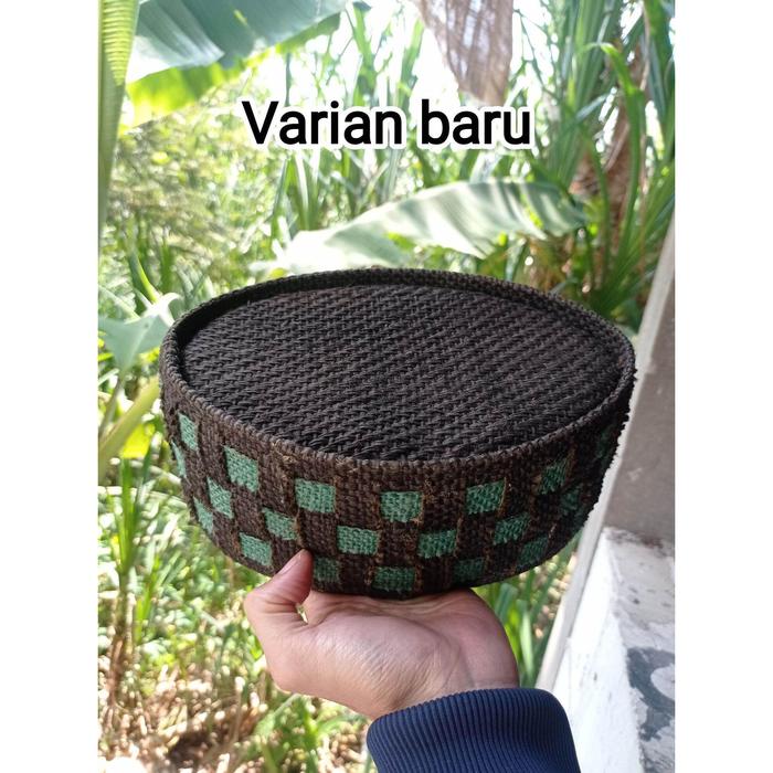 PECI KOPIAH SONGKOK GONI PREMIUM ANYAMAN HITAM HIJAU