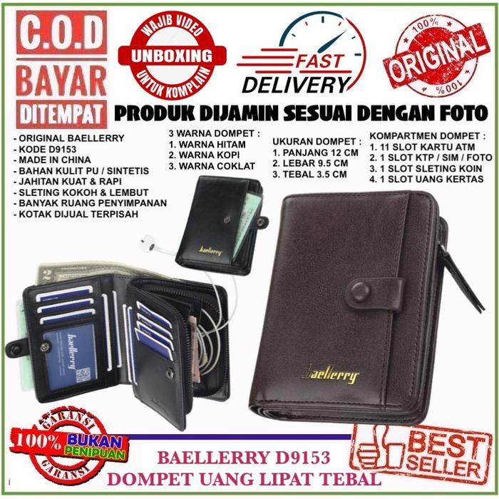 ORIGINAL BAELLERRY D9153 DOMPET UANG LIPAT DENGAN SLETING