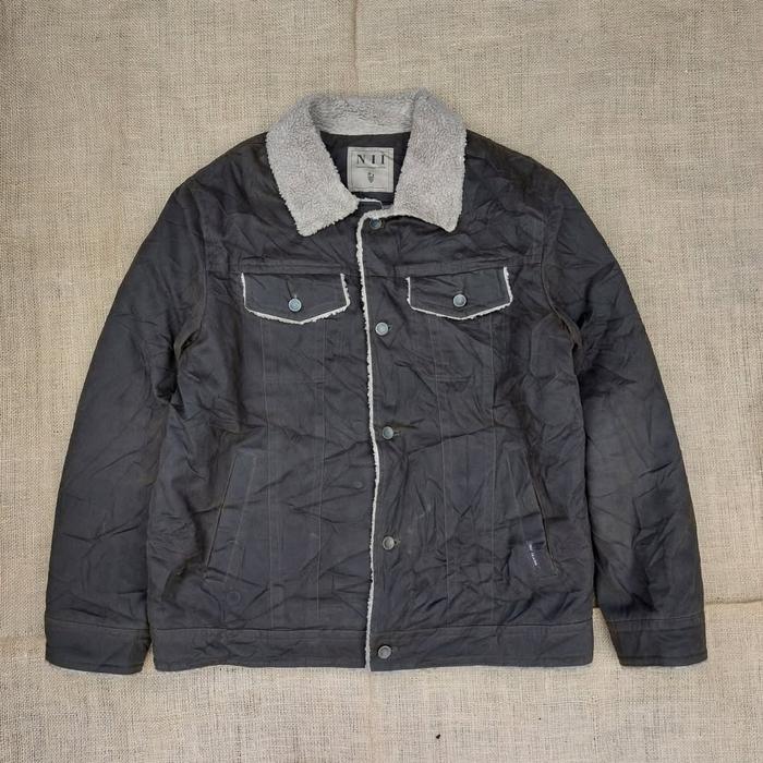 NII Jeans Jaket Vintage Denim Sherpa Jacket Classic Trucker Retro Rugged Style no wrangler lee uniql