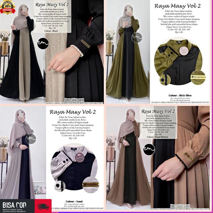 ORIGINAL BAJU GAMIS SYARI DRESS MUSLIM WANITA REMAJA MURAH TERBARU RAYA MAXY VOL 2 ORIGINAL BY RATU 