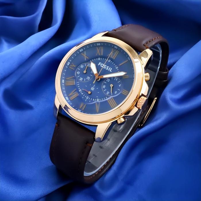 Jam Tangan Fossil pria Crono Aktif Tali Kulit Terbaru