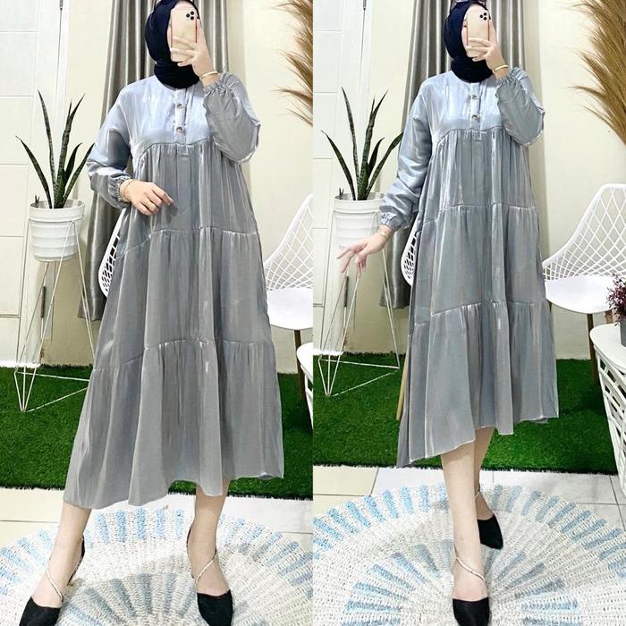 MIDI DRESS SHIMMER SILK PREMIUM BUSUI FRIENDLY / MIDI DRESS VIRAL 2024 / DRESS KONDANGAN / DRESS WAN