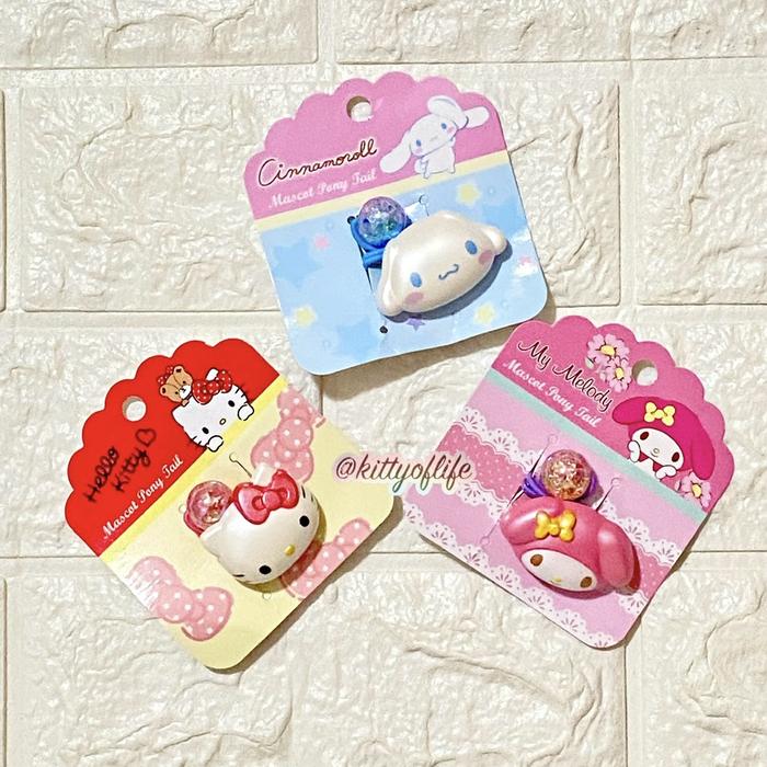 Karet Rambut Mascot Sanrio Original Hello Kitty My Melody Cinnamoroll
