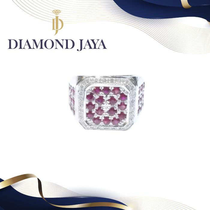 Cincin Pria DIAMOND Ruby ( Emas 75% )
