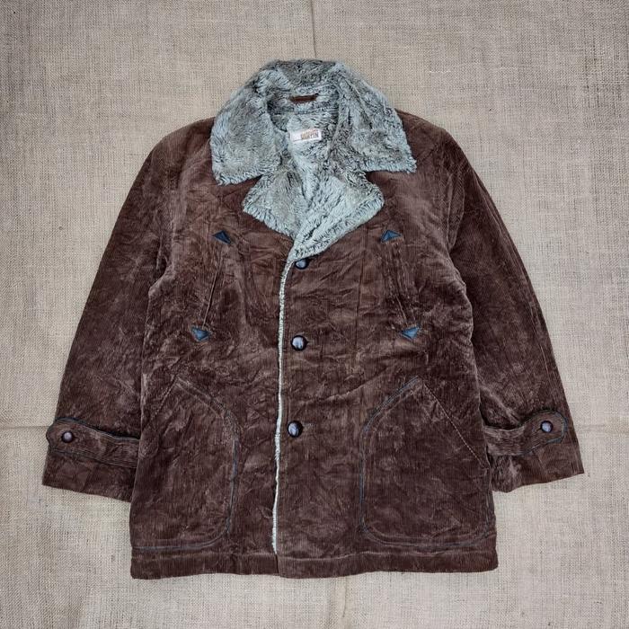 Onward Jaket Vintage Corduroy Sherpa Classic Retro Jacket Rugged Style no lee wrangler zara uniqlo d