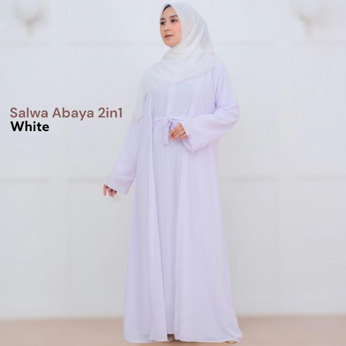 Salwa Abaya 2in1 abaya outer 2 layer set / Salwa Abaya terbaru lebaran 2024 / Gamis Outer Terpisah /