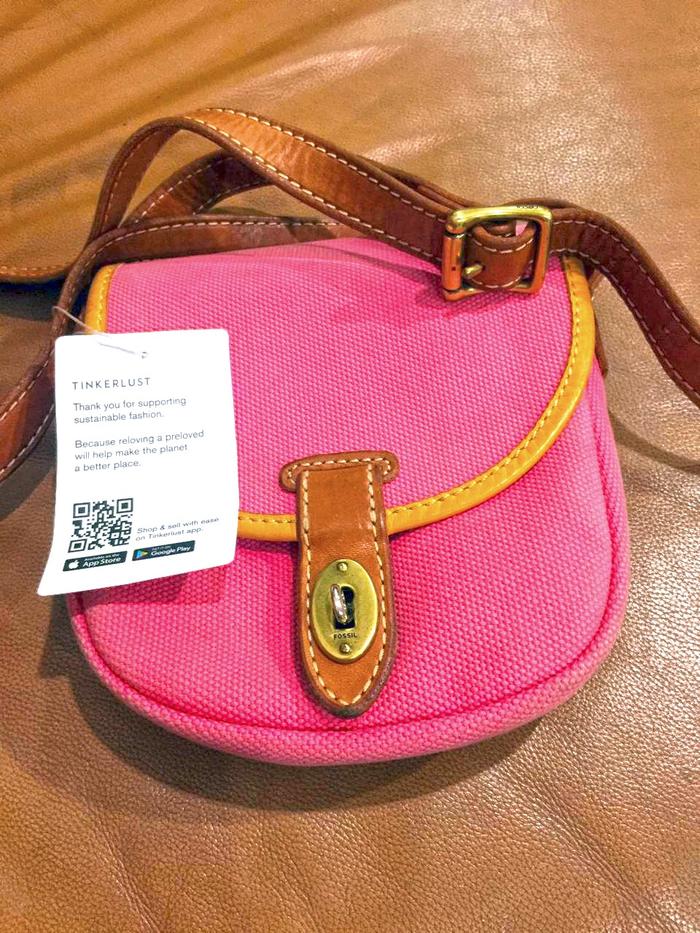 Fossil Turnlock Flap Pink Sling Bag Authentic (Limited Edition)