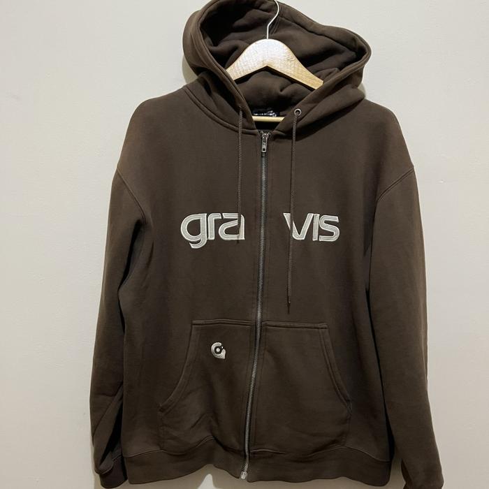 hoodie pria gravis skateboard streetwear size L fit XL