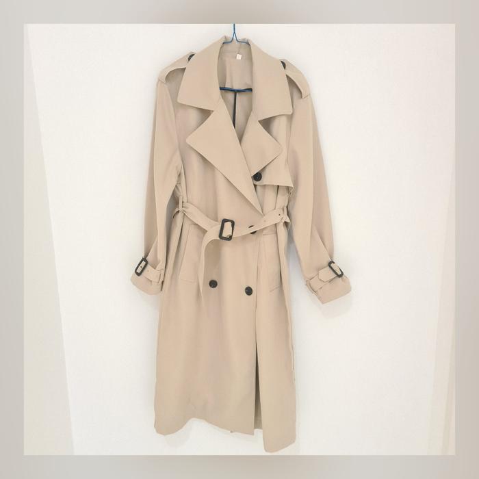 long trench coat winter musim dingin jaket panjang wanita fashion thrifting Formal Outer Coklat