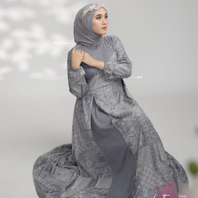 lathiya dress nadheera luxury gamis terbaru gamis lebaran
