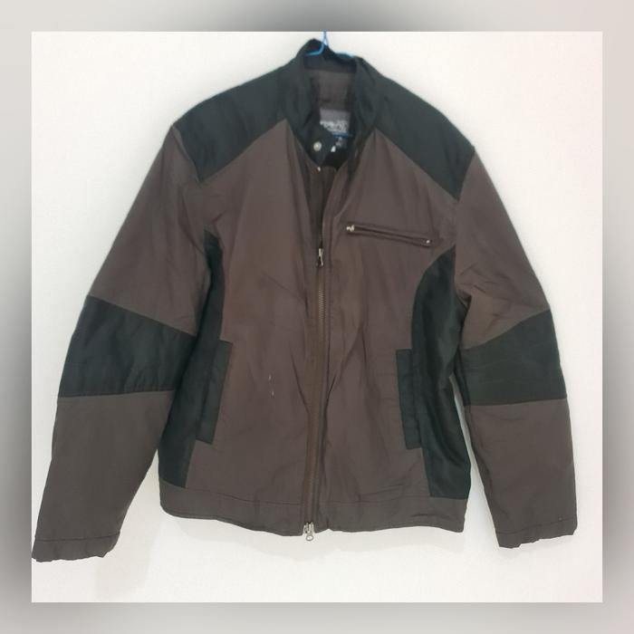 jaket motor hitam pria coat winter black outwear musim dingin black ori preloved Semi Cowok Casual D