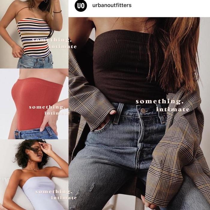 Terbatas Urban Outfitters Uo Out From Under Mj Ribbed Tube Bodysuit Kemben Strapless Tank Top Dalama
