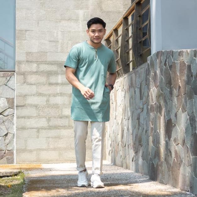Kaos Gamis Kurta Pria Ziper Premium By Ahad Size Jumbo