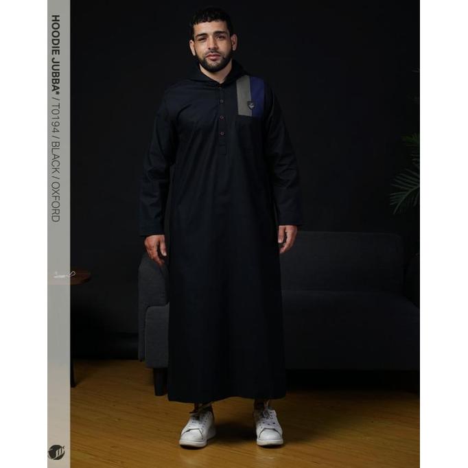 SAMASE Jubah Hoodie T019 Ghamis Jubah Solat Lengan Panjang Oxford
