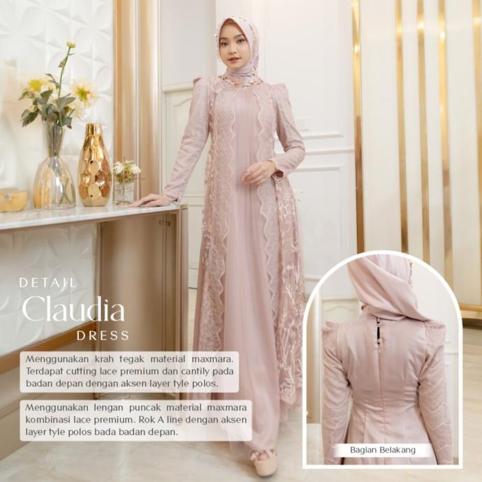LYF OFFICIAL - CLAUDIA DRESS - A LINE - GAUN - PANJANG - RESEPSI LAMARAN PREWED LEBARAN BUKBER - WAN