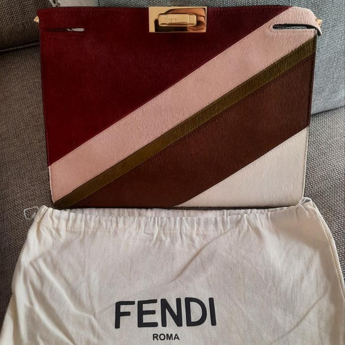 PRELOVED Fendi Peekaboo Clutch Bag with Sling Strap Original