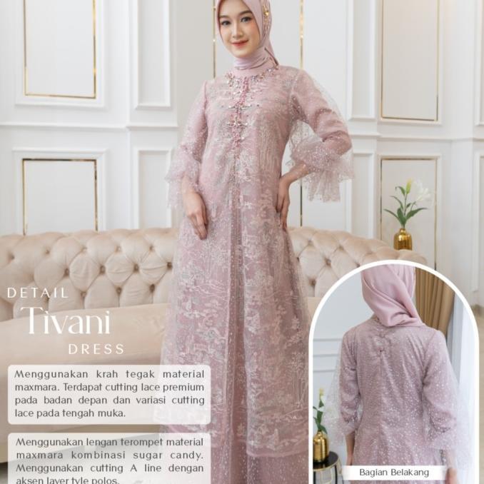 LYF OFFICIAL - TIVANI DRESS - A LINE - GAUN - PANJANG - RESEPSI LAMARAN PREWED LEBARAN BUKBER - WANI